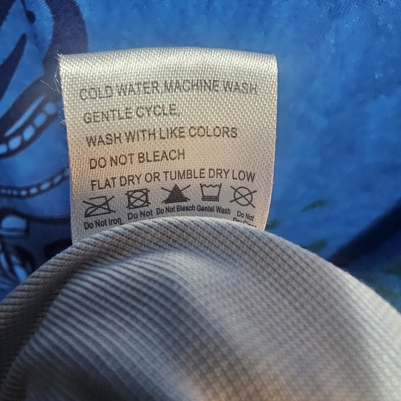 Lily by Firmiana Dress Tunic Top Womens Plus 4XL Blue Peacock Vibrant Blue Bird - Picture 12 of 12